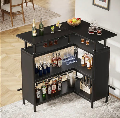 2-Tier L-Shaped Home Bar