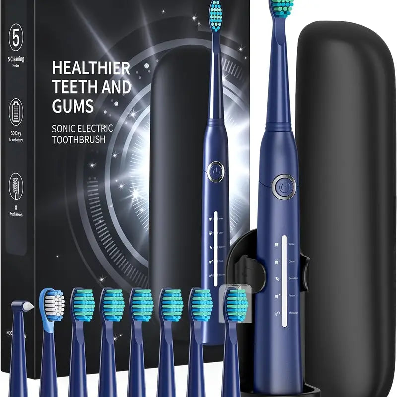 Electric Toothbrush, Sonic Toothbrushes with 8 Brush Heads 40000 VPM 5 Modes