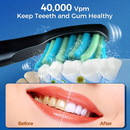 Electric Toothbrush, Sonic Toothbrushes with 8 Brush Heads 40000 VPM 5 Modes